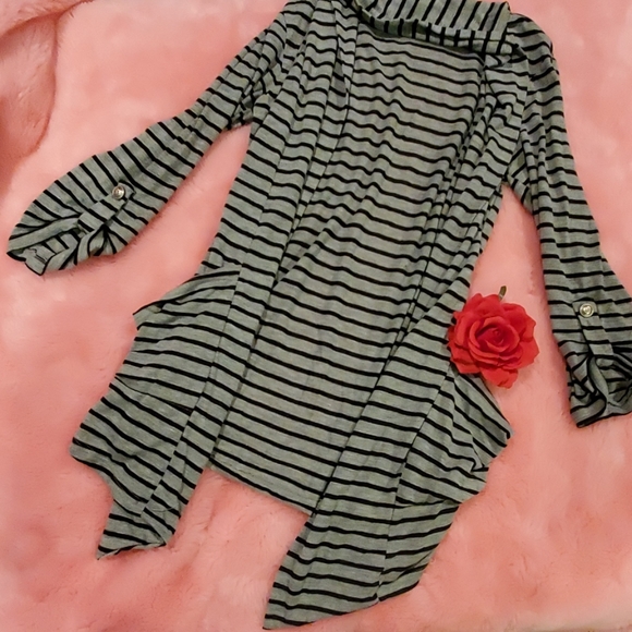 h.i.p. Sweaters - Striped layered cardigan